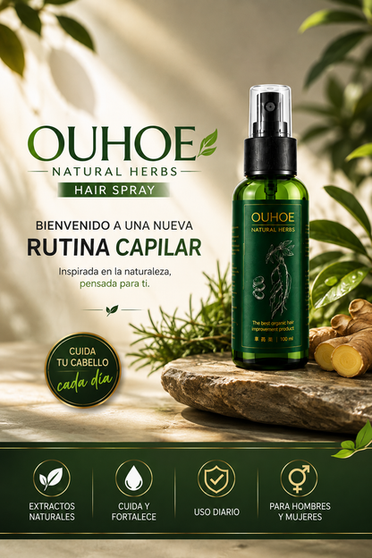 🌿 OUHOE NATURAL HERBS – Spray Capilar Fortalecedor