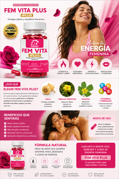 🌹 FEM VITA PLUS – Vitalidad, Energía y Bienestar Femenino