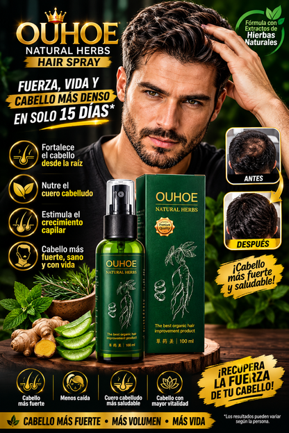 🌿 OUHOE NATURAL HERBS – Spray Capilar Fortalecedor
